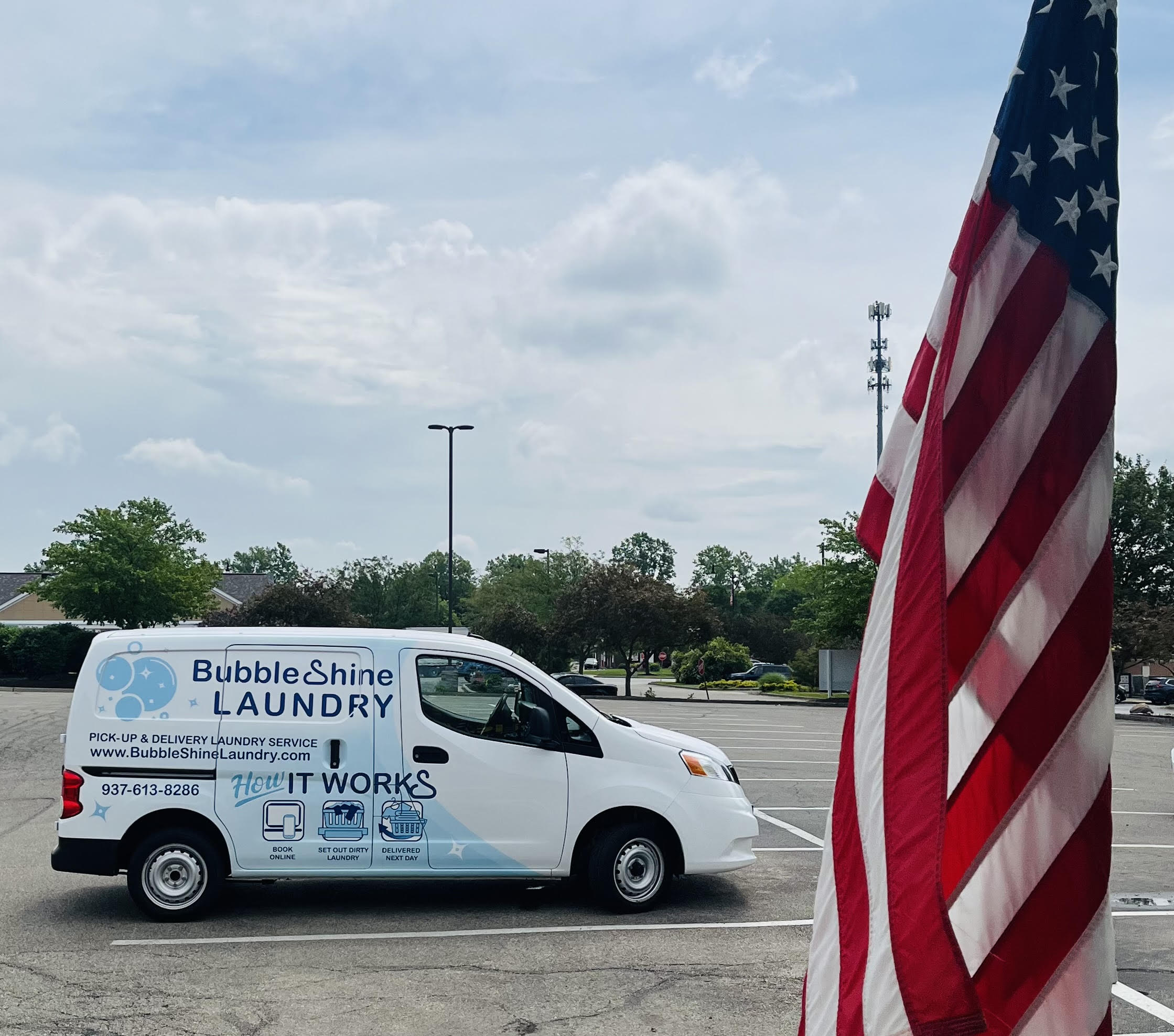 Van With Flag